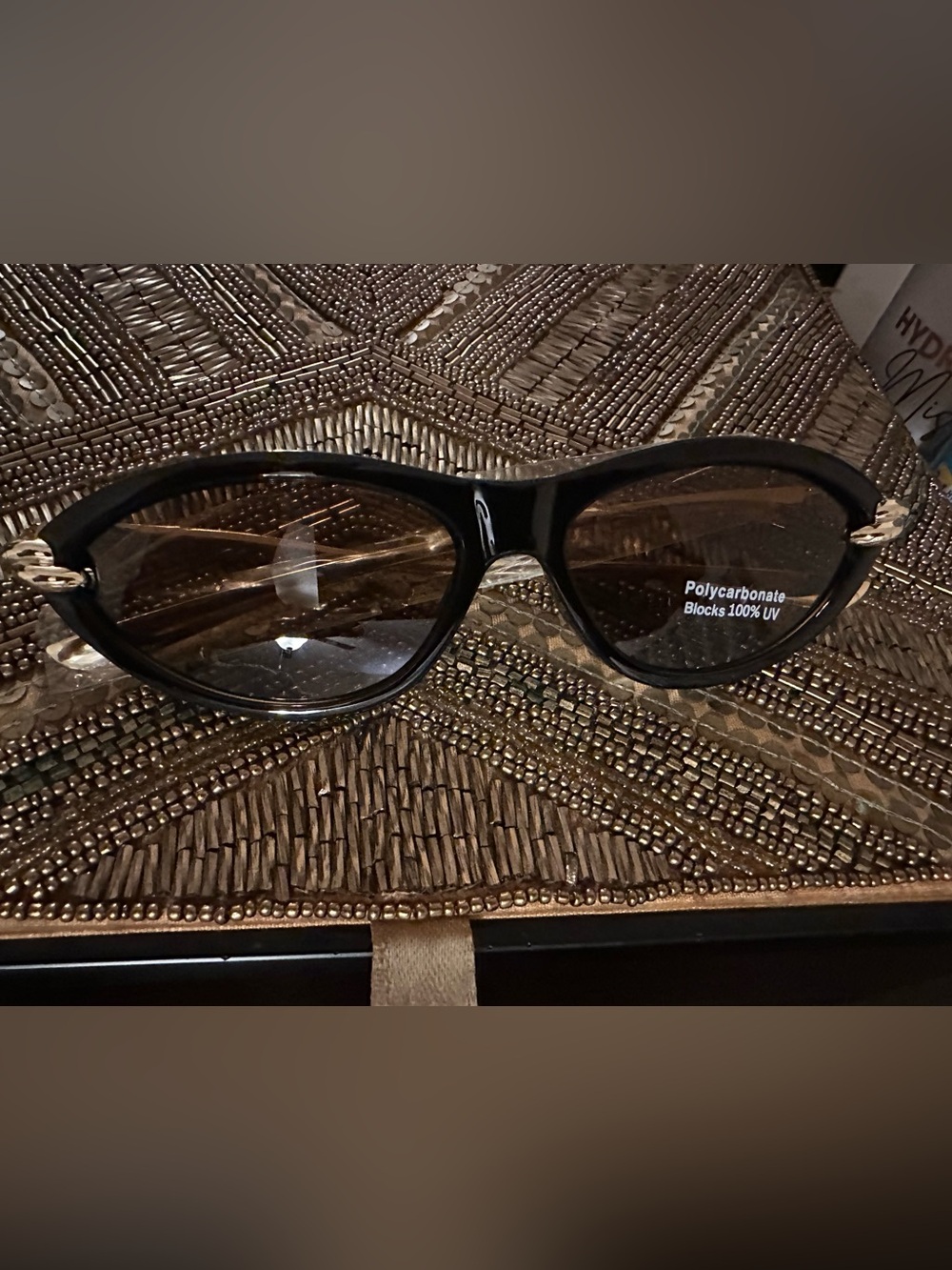 Cat-Eye Sunglasses with Gold Accent - Picture 5 of 7